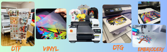 DTF vs DTG vs Vinyl vs Embroidery: Which Print-on-Demand Method is Right for You?